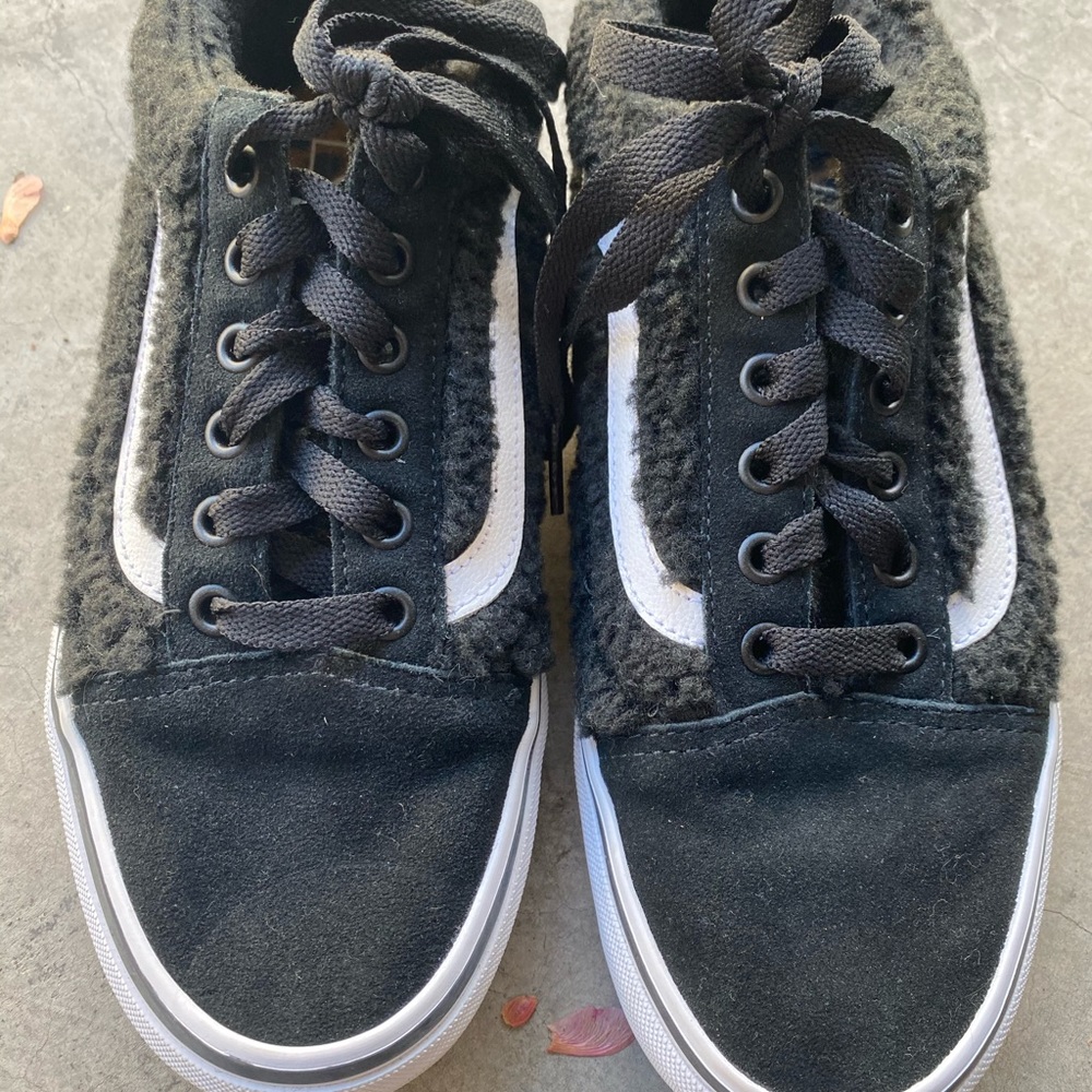 Fuzzy black vans!